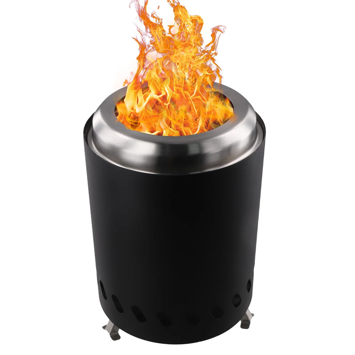 Nuovo riscaldatore portatile per bruciatore in acciaio inossidabile Mini stufa a legna da fuoco Forno per falò da campeggio esterno Brasero per braciere senza fumo