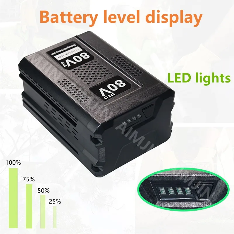 Imagem -05 - Aimjin-substituição da Bateria para Greenworks Ferramentas Elétricas Pro 80 Gba80400 6.0ah 8.0ah 10ah