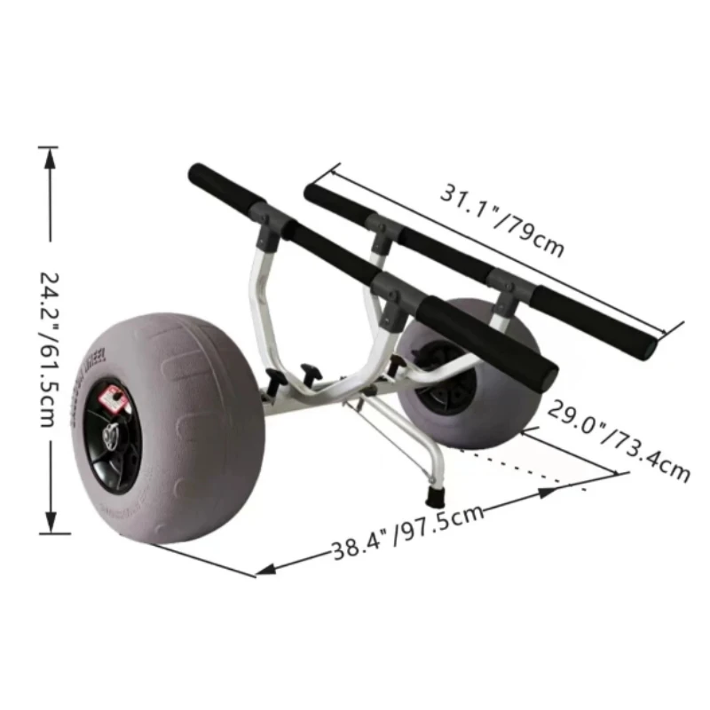 Kayak Trailer Cart Foldable Canoe Trolley Cart With Tires For Paddle Boards Float Mats