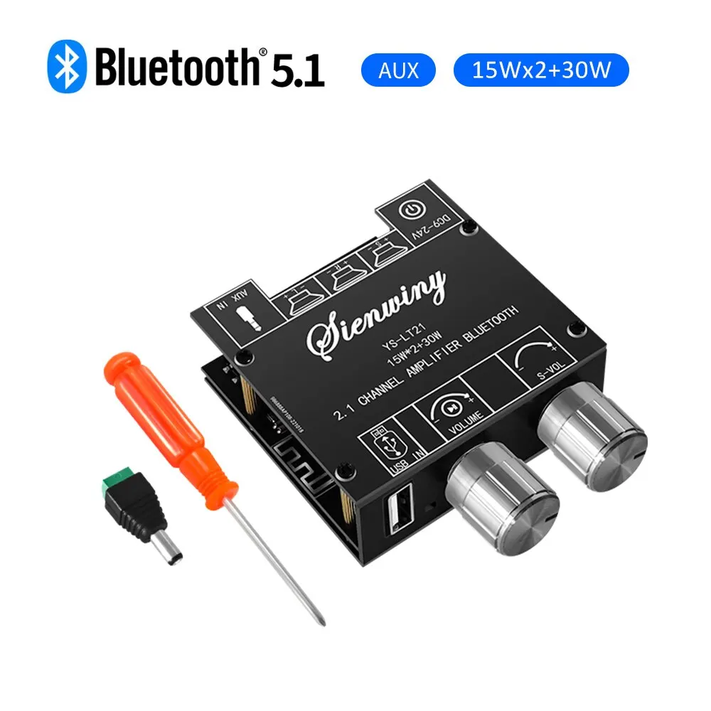 YS-LT21 Bluetooth Digital Amplifier Board Module 2.1 Stereo Dual Channel 15W+15W+30W With High And Low Tone Support APP