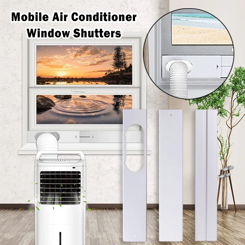 Adjustable Movable Air Conditioning Window Baffle Window Slide Kit Plate 2/3pcs for Portable Air Conditioner