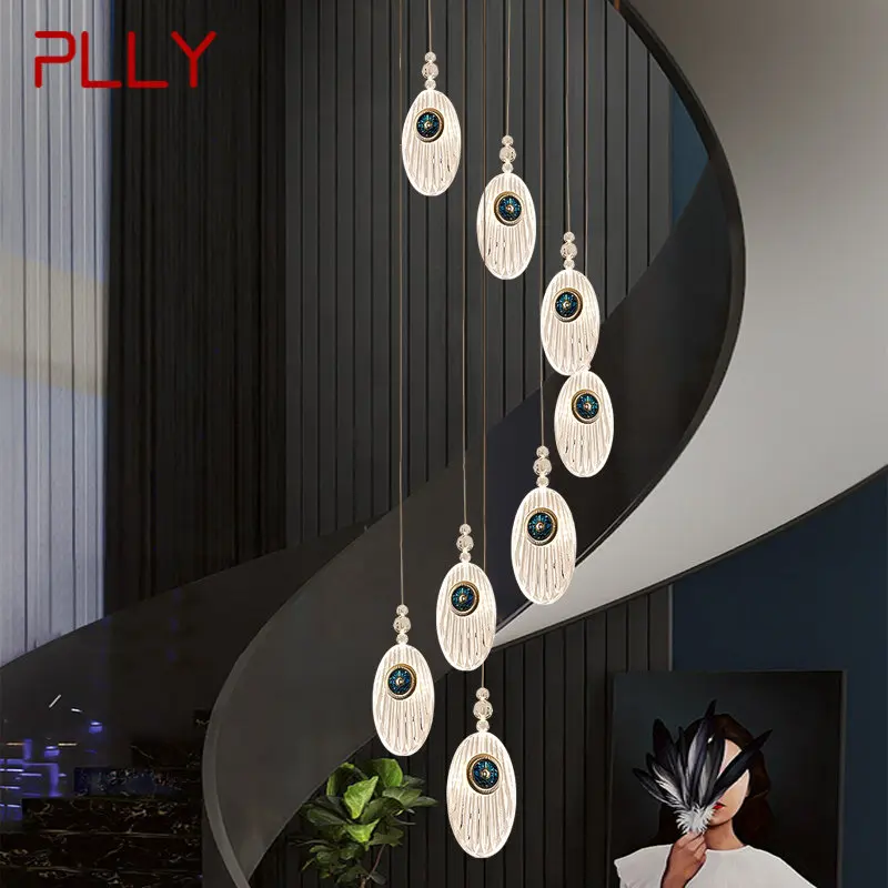 

PLLY Nordic Pendant Light Led Creative Feather Shape Chandelier Modern Fixtures Home Living Room Staircase Hallway Lamp