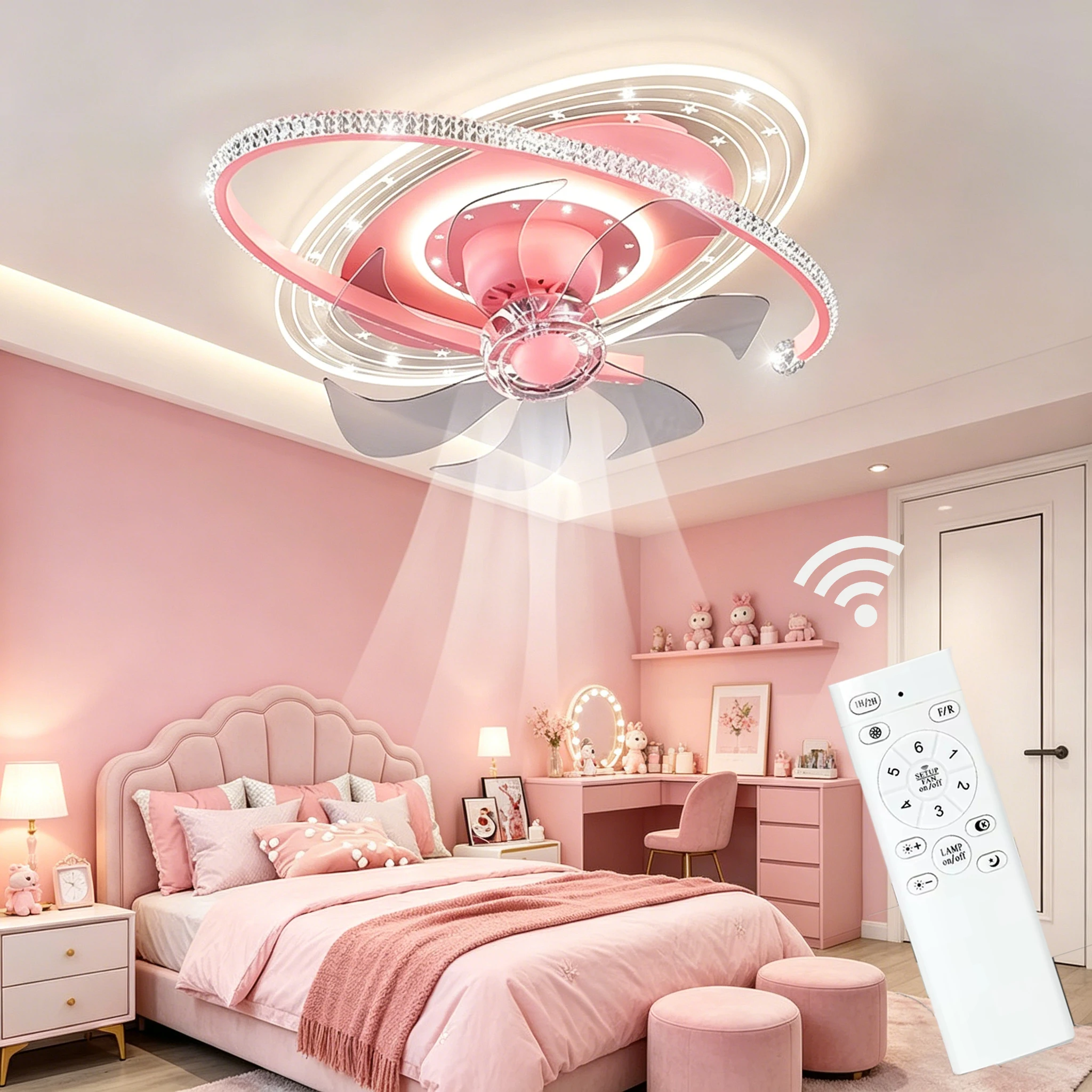 Smart Ceiling Fan - مروحة سقف LED حديثة مع إضاءة