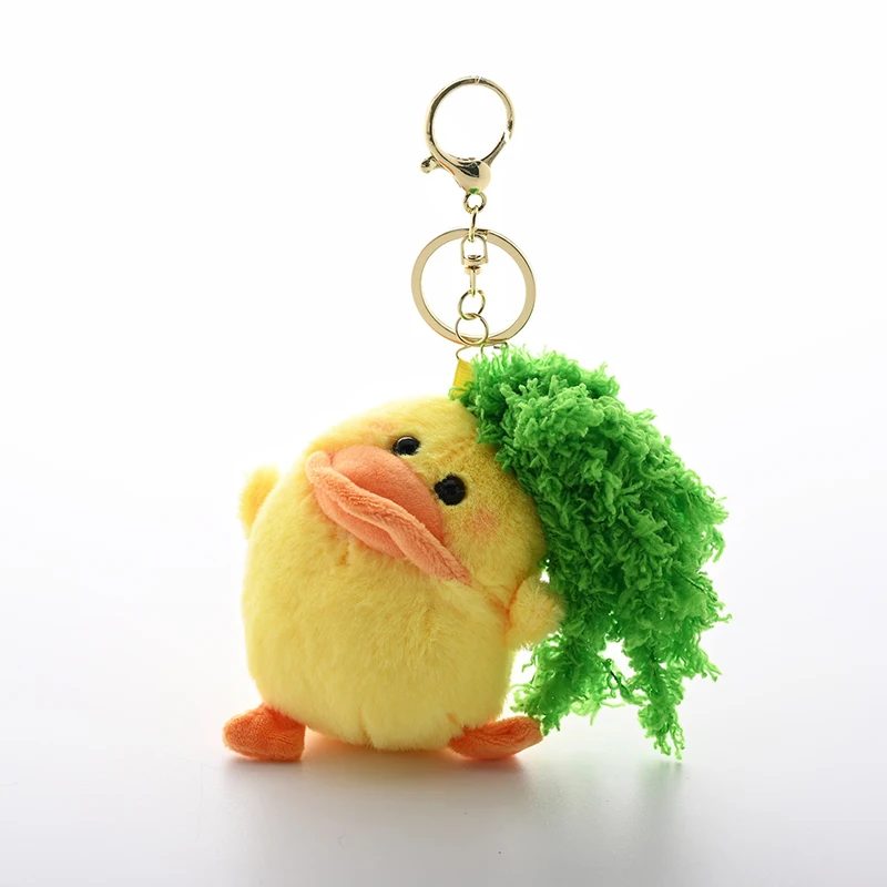 Cartoon Cute Vegetable Duck Plush Keychain Personalised Fun Duckling Doll Pendant Creative Children's Schoolbag Charm Girls Gift