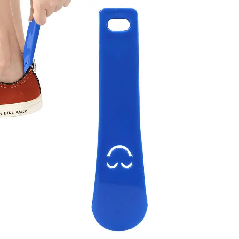 Cartoon Smile Face PP Shoe Horns Professional Black Shoe Horn Spoon Shape Shoehorn Shoe Lifter Flexible Sturdy Slip 15cm