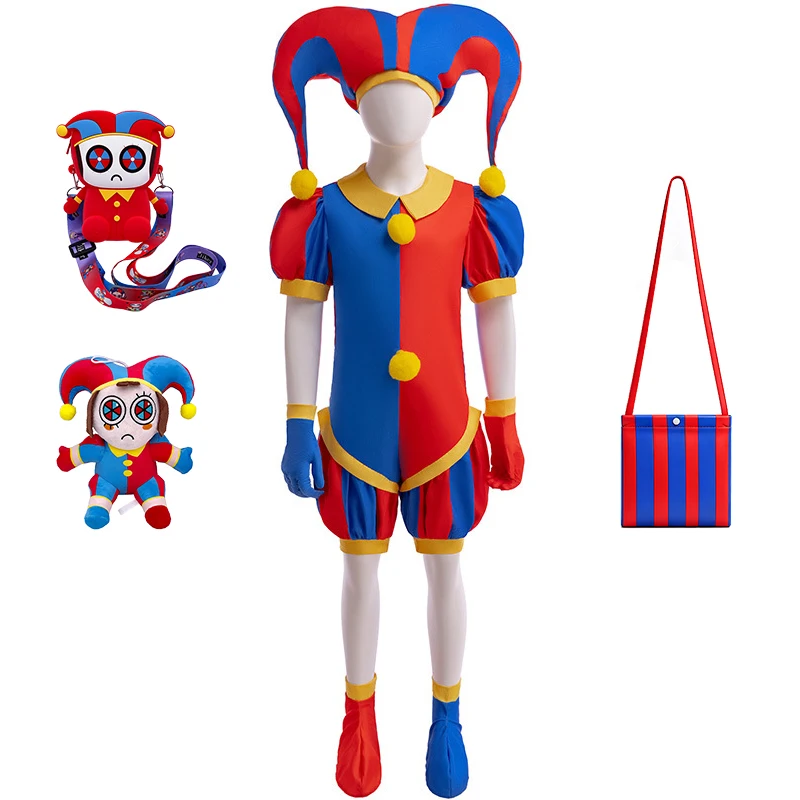 Funny Circus Joker Kids Clothes Halloween Cosplay Pomni Performance Children's Costume Carnival Masquerade Boys Girls Outfits