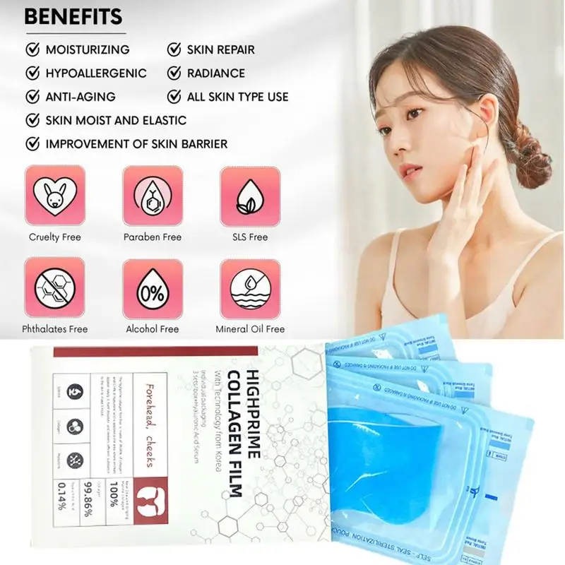 Soluble Collagen Face Mask Hydrolyzed Film Anti Aging Moisturizing Mask Remove Dark Circles Firming Lifting Gel Skin Care Set