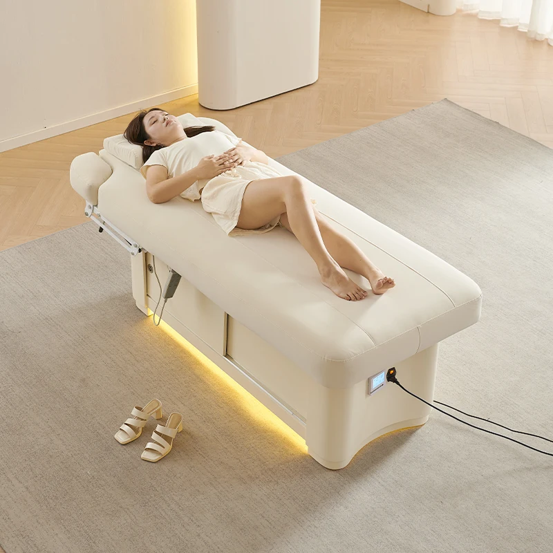 Civière Électrique Professionnelle pour Énergie des Cils, Table de Spa, Lit Portable Confortable, Esthétique, Important