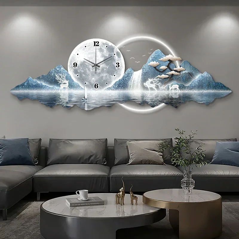 Chinese Style Minimalist Clock Wall Fashion Cartoon Restaurant Silent Wall Watch Creative Reloj De Pared Ornaments Home Decor
