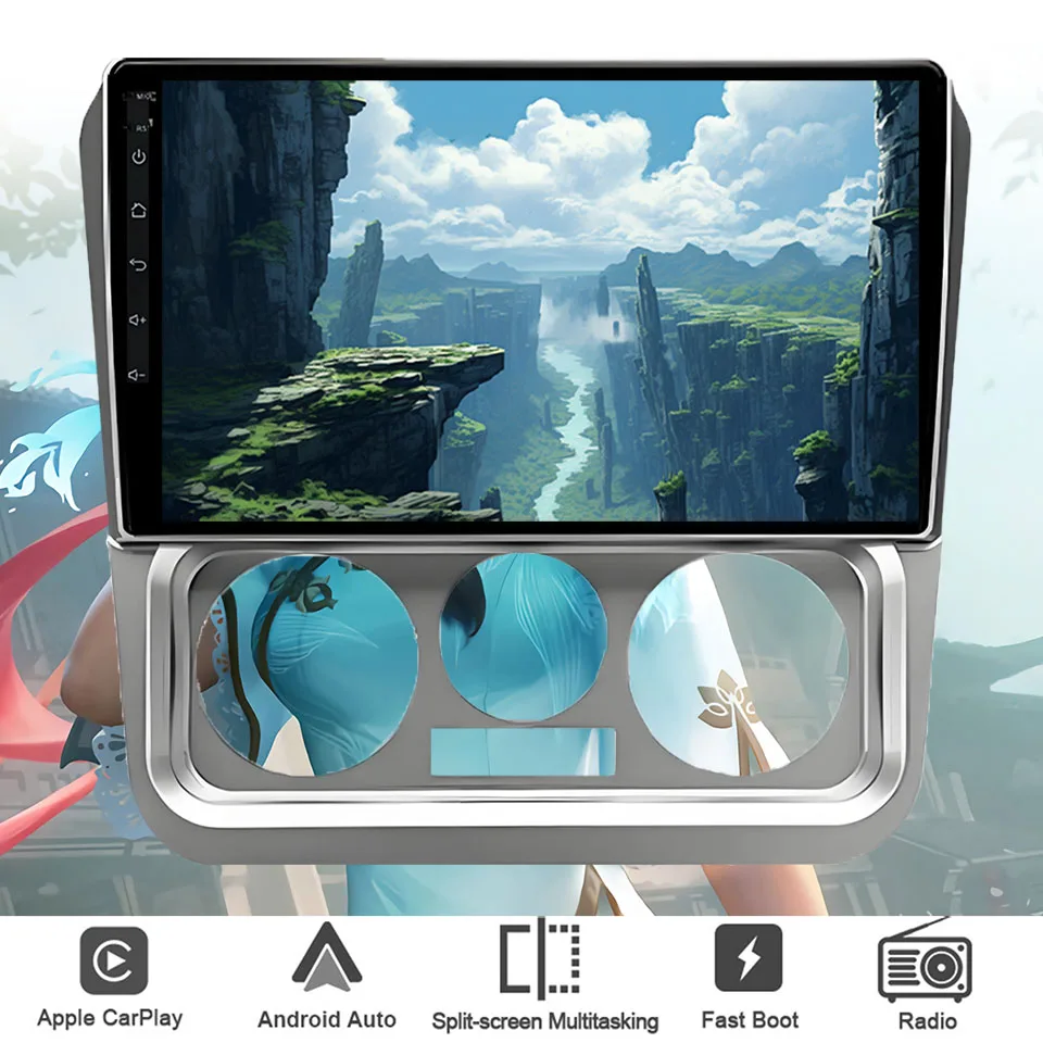 

9‘’ QLED Android 14 8G Ram Car GPS Navi Music Video Multimedia Player For Geely CK 2008 - 2016 Auto Stereo Head Unit