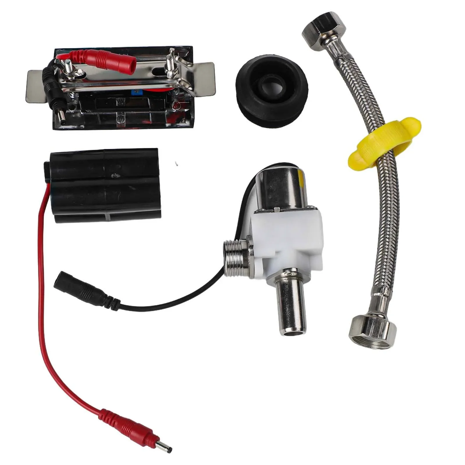 1 Set Automatic Toilet Flush Valve With Infrared Sensor Control Adjustable 30-100cm Range DC Powered Touchless Flush Kit