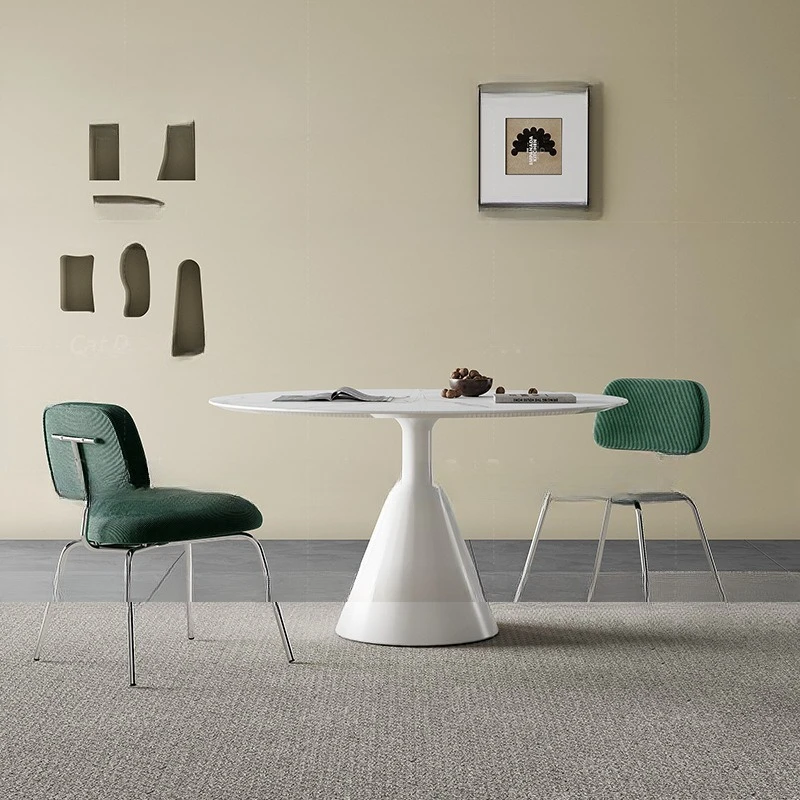 

Modern simple stainless steel dining chair Nordic light luxury designer fabric chair backrest personalized chair home restaurant