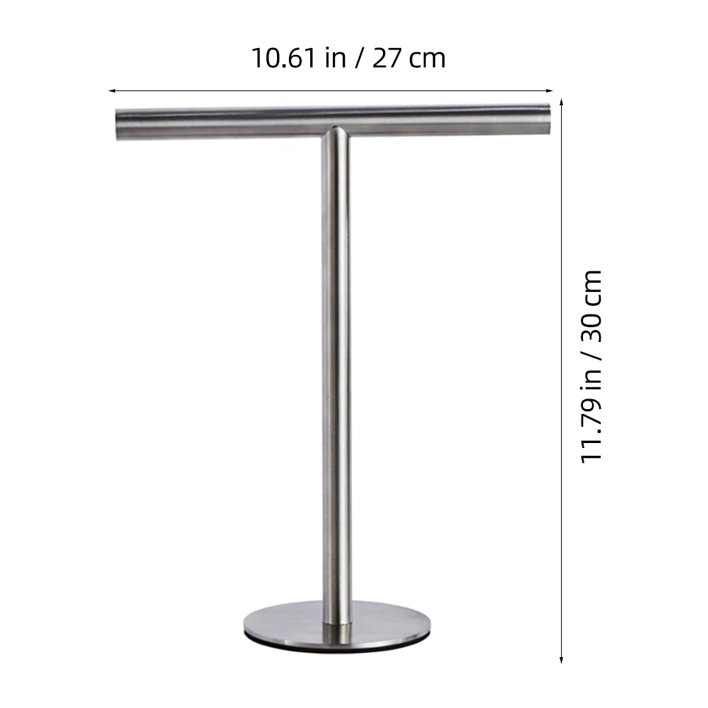 

Hand Towel Stand Stainless Steel Base Bathroom Towel Holder Compact Vertical Design for Kitchen Bath Countertop Storage
