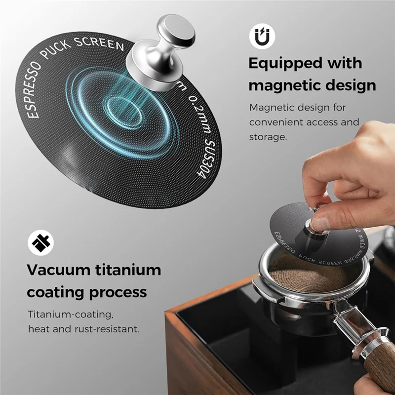 B82B-Espresso Puck 58Mm 0.2Mm Ultra Thin Screen For Portafilter Basket Espresso Puck Screen