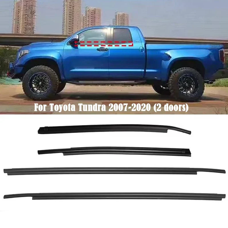 

Car Side Door Window Weatherstrips Glass Rubber Sealing Weather Strip for Toyota Tundra 2007-2020 (2 Doors)