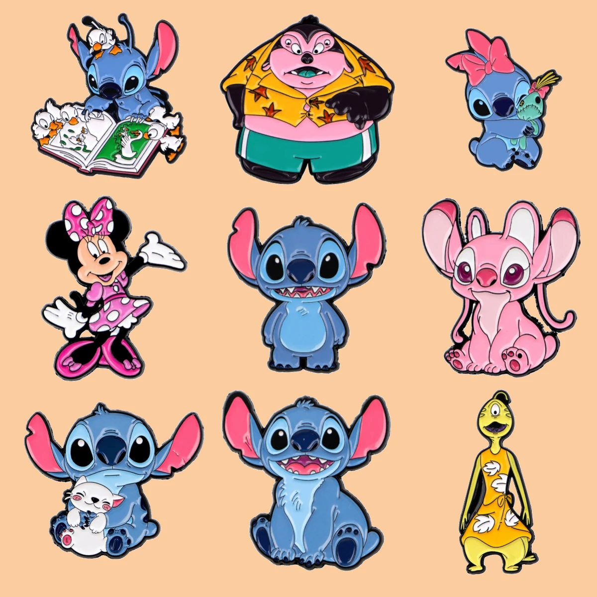 

Stitch Cartoon Enamel Pins Cute Brooch Lapel Pin Badge on Backpack Clothing Accessories Fashion Jewelry Friends Gifts