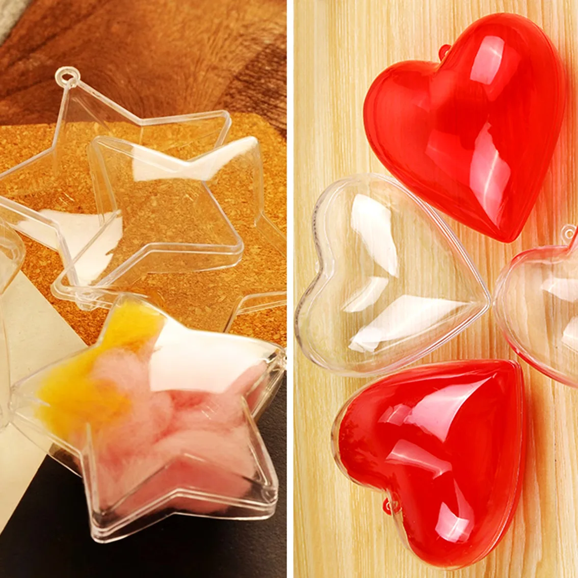 1~20Pcs Transparent Plastic Heart-shaped Love Candy Box Pouch Storage Birthday Wedding Christmas Decoration DIY Gift Box Parts