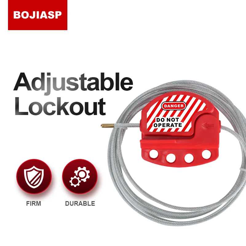 Adjustable Cable Lockout Universal Valve Safety LOTO Lock Combination Security Steel Wire ABS Body