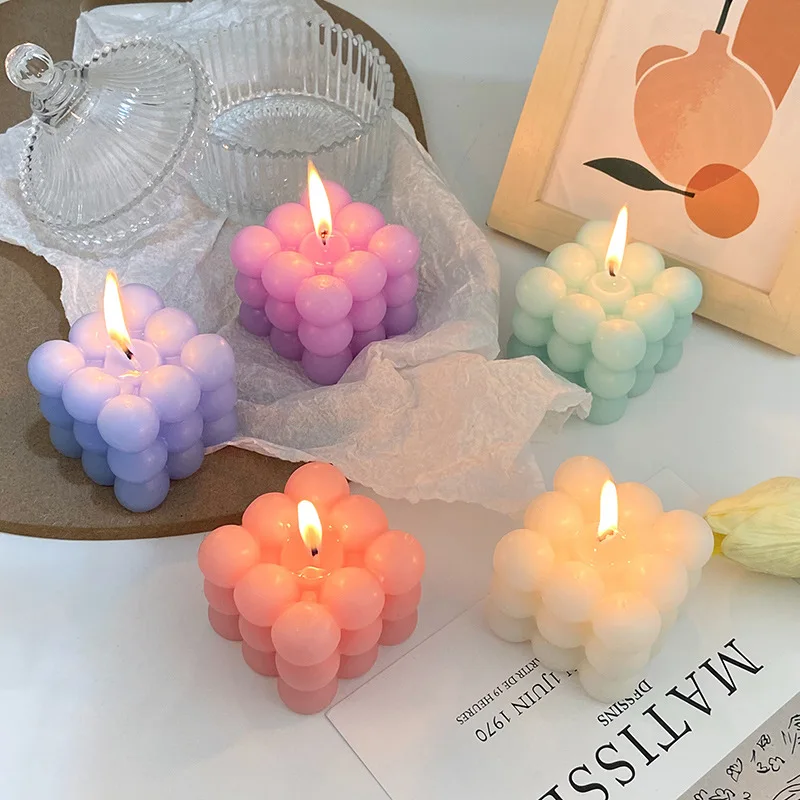 Multi Style Bubble Cube Silicone Candle Mold Aromatherapy Candle Gypsum Soap Resin Mould Hand-made Chocolate Dessert Cake Making