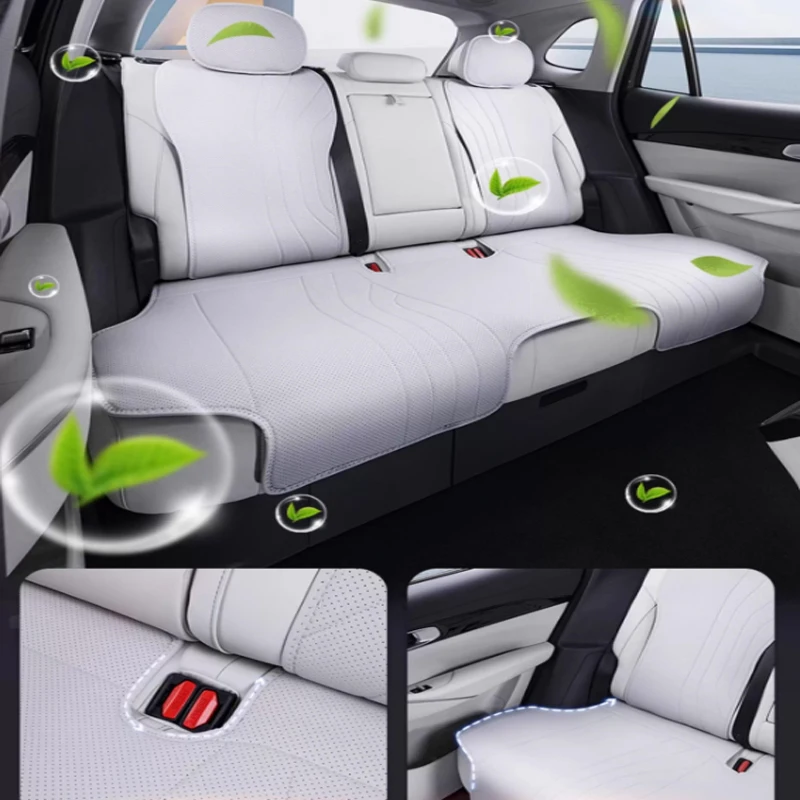 لجيلي EX5 غالاكسي E5 2024-2026 غطاء وسادة مقعد السيارة أربعة الموسم العالمي تنفس الجلود ملحقات الحماية الداخلية