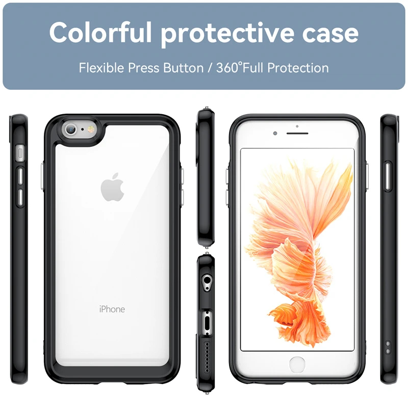 Casing untuk iPhone 6S Plus iPhone 11 13 12 14 Pro Max 7 8 SE 6 7 8 6S Plus Penutup Bening Tahan Benturan Casing Transparan iPhone 6S Plus