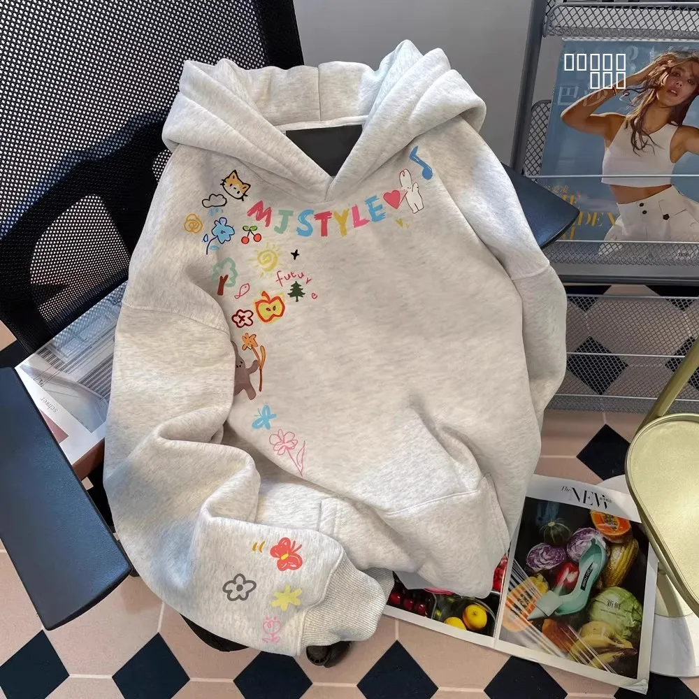 

Мужская толстовка с капюшоном на осень-зиму, большие размеры, 300 Pou, с мультяшным принтом, уникальная, очень красивая, тонкая, модная, весенняя