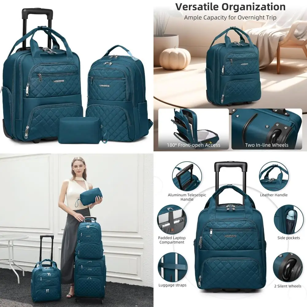 

Легкий 16-дюймовый мягкий чемодан для ручной клади с колесами, ночной чемодан для мужчин и женщин