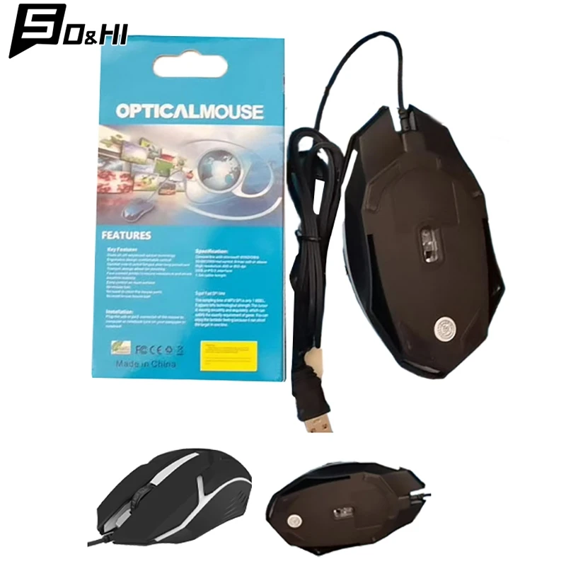 Esports Gaming Mouse, Wired, Cool Light, USB Computer Interface, Business Office, Black And White, Multiple Types To Choose From