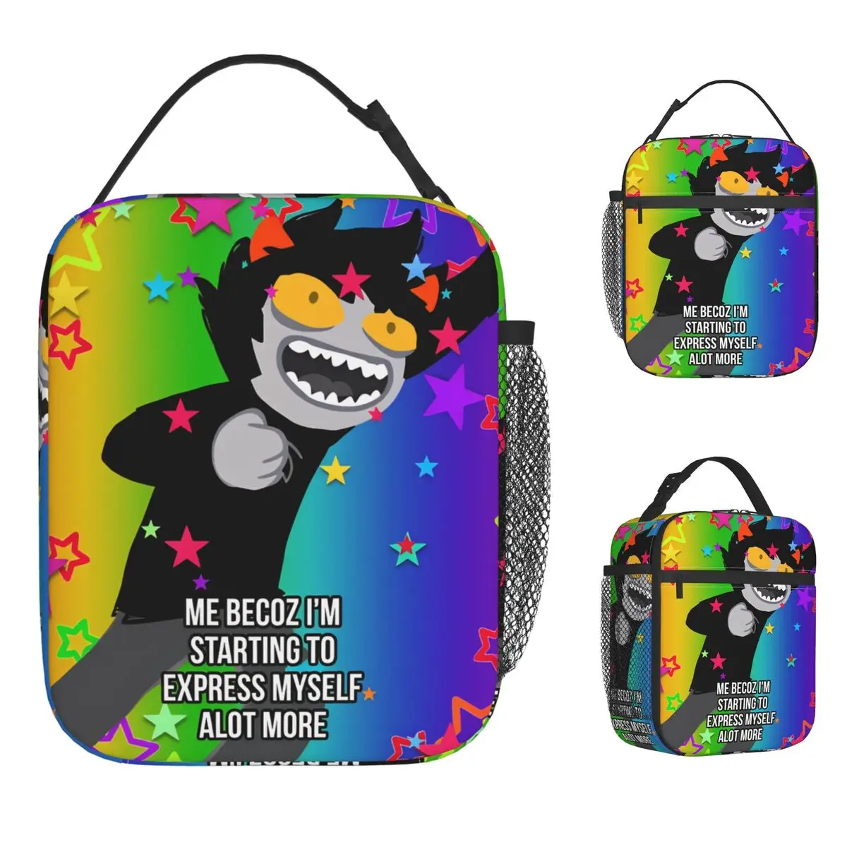 

Homestuck Karkat Сумка для обеда Дорожная коробка для завтрака для женщин Ретро графический дизайн Термальные сумки для обеда Водонепроницаемая портативная сумка-холодильник