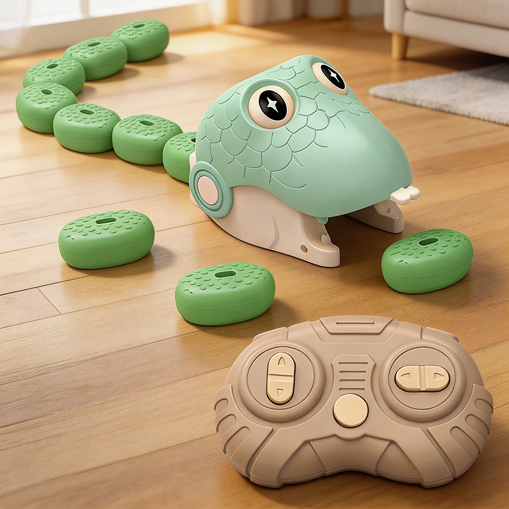 Remote Control Snake Toy For Kids Magnetic Snake Game Toy Eating Itself With Modulars Blocks Stem Learning Toy