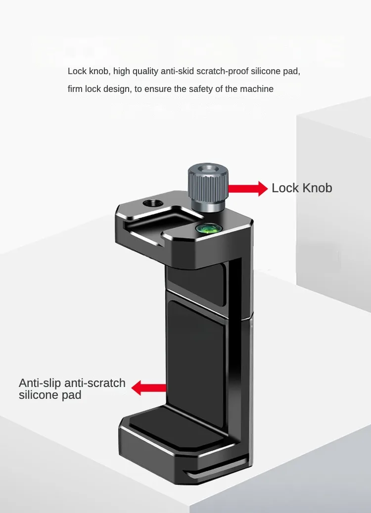 Metall Telefon Halterung Halter Telefon Clip Clamp Dual Kalten Schuh Halterung für 38mm Arca-Swiss Stativ Mikrofon Füllen licht Monitor Ständer – Detail 5