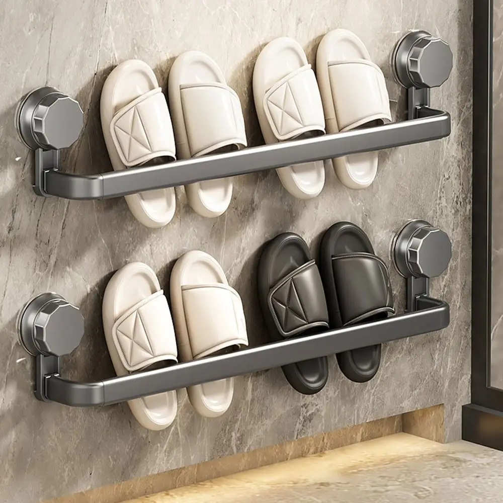 Fashion Wall Mount Towel Rack Strong Suction Cup No Drilling Towel Bar Household Storage Rack Hanger Holder