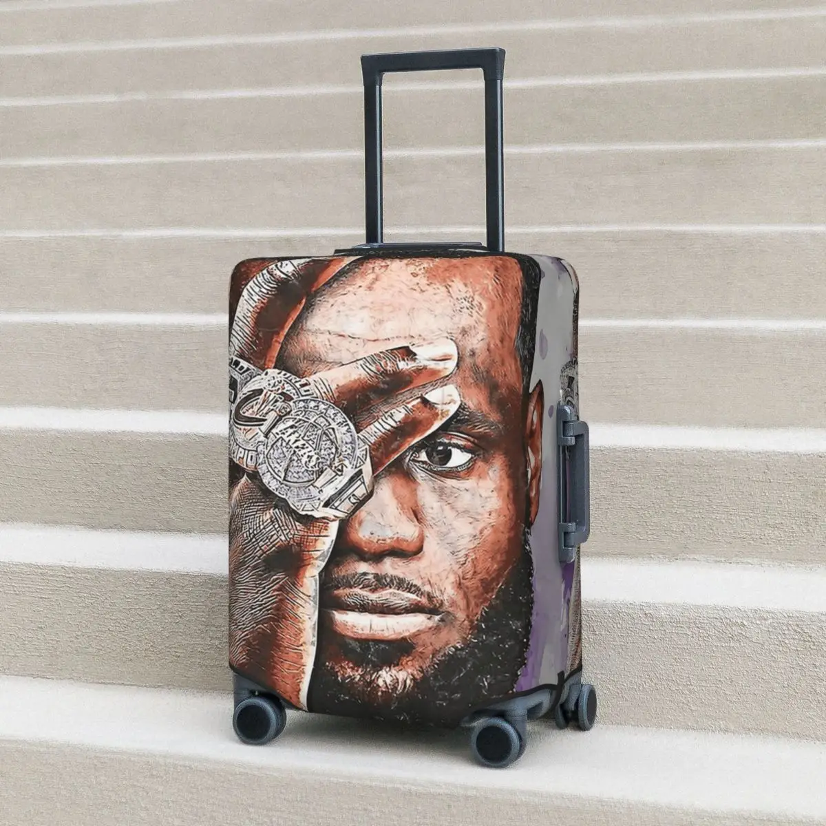 Illustration LeBron James Art Kofferhülle Schutz Elastische Reisegepäckschutzhüllen für 18-32 Zoll