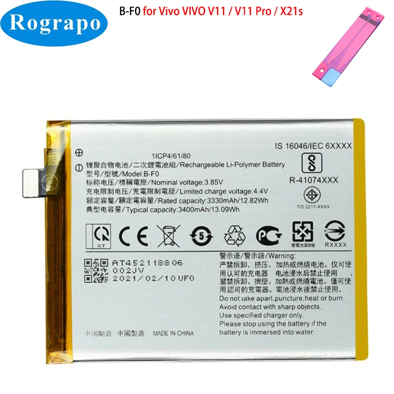 New Original 3400mAh B-F0 Battery For VIVO V11 Pro / X21s 1804 1806 1814 PD1813F_EX