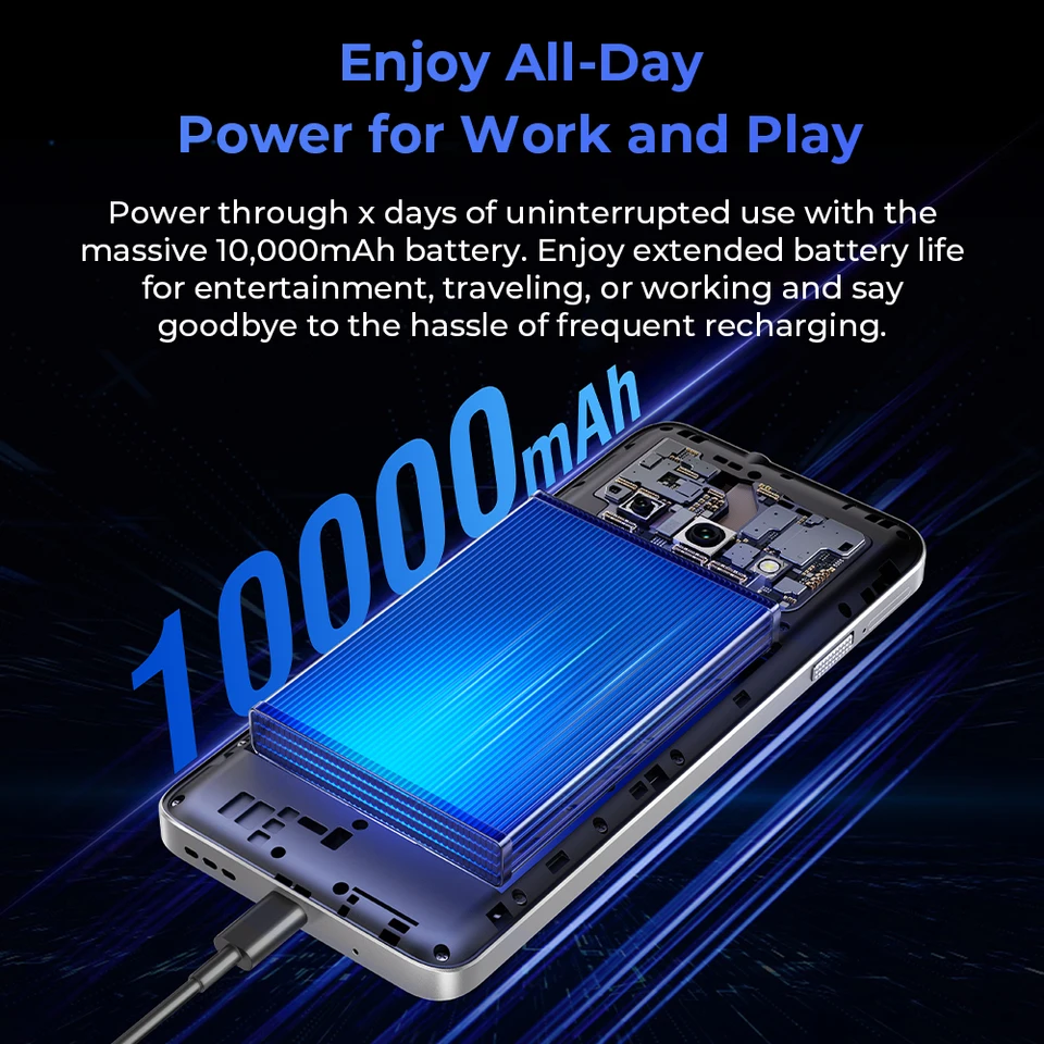 Oukitel C59 smartphone 10000mAh Battery 16GB+128GB 6.88