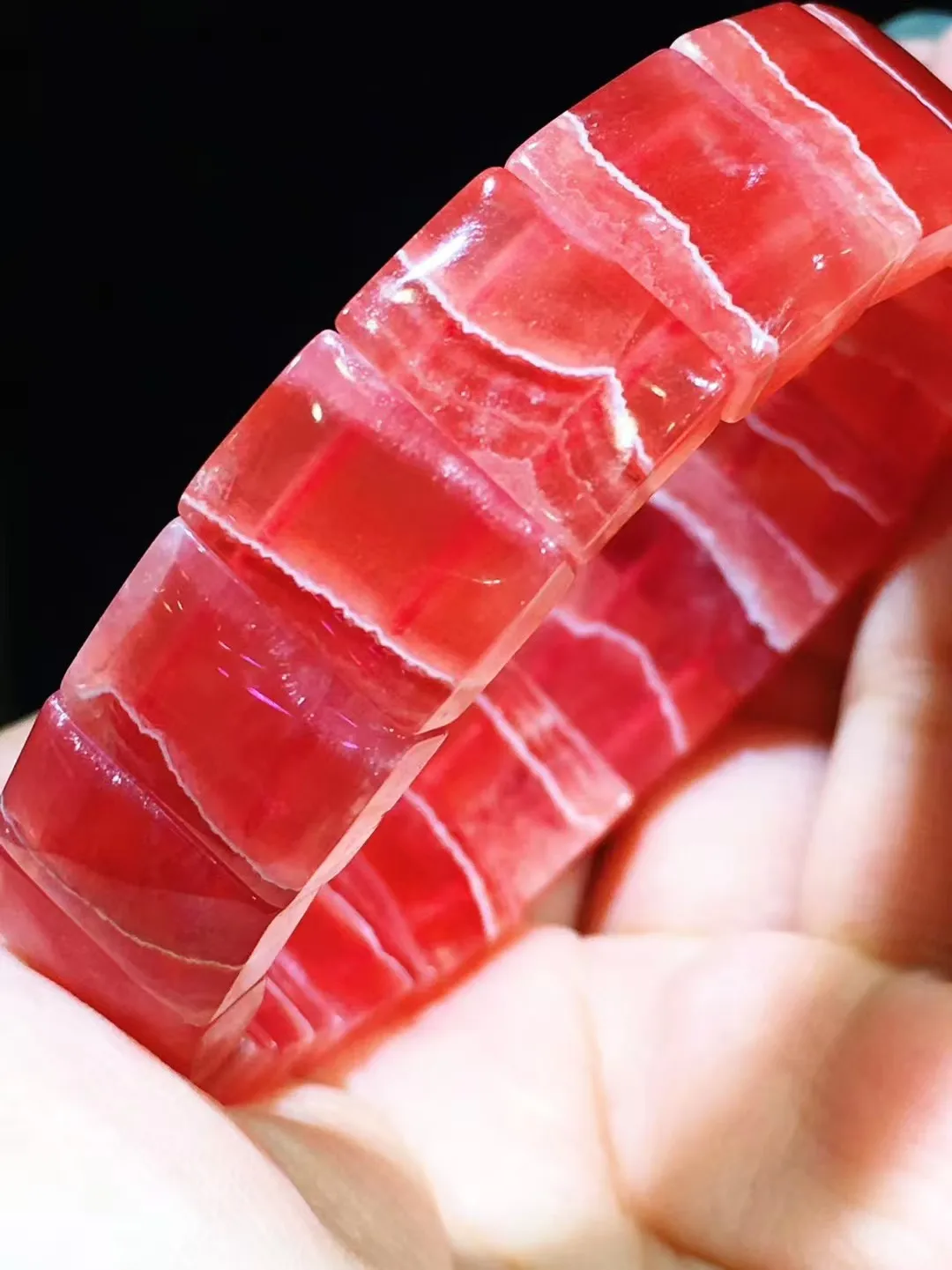 

Natural Red Rose Rhodochrosite Beads Bracelet Jewelry Gift Rectangle Women Men 14.3x11.3x7mm Rose Rhodochrosite Bangle AAAAAA