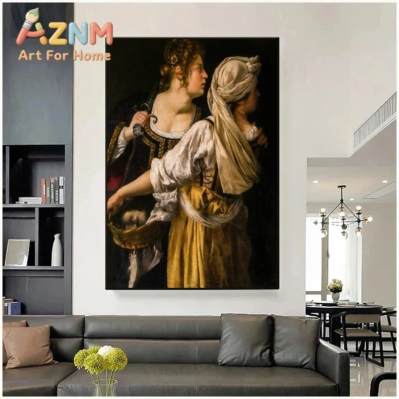 Renaissance Italian Baroque Vintage Feminist Poster Artemisia Gentileschi Artists Canvas Painting Wall Art for Room Home Decor