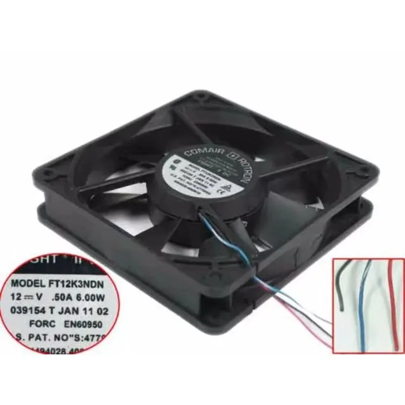 COMAIR ROTRON FT12K3NDN DC 12V 0.50A 120X120X25mm Cooling Fan