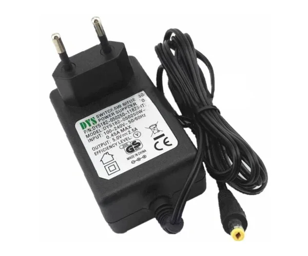 Power Adapter 5V 2.5A, Barrel 4.8/1.7mm, EU 2-Pin Plug, DYS182-050250W-2