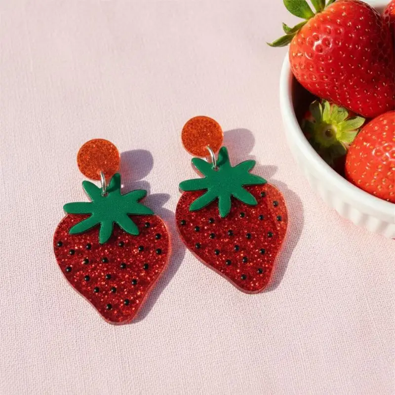Beautiful Fruit Earrings Set 3 Pairs Mango Strawberry Watermelon Charming Jewelry Gift for Her