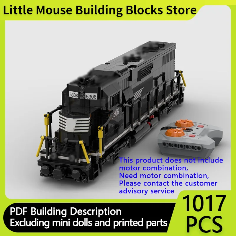 

City Car Model MOC Building Bricks GP38-2 Diesel Locomotive Motorized Train Modular Technology Children Gifts Assemble Toys Suit