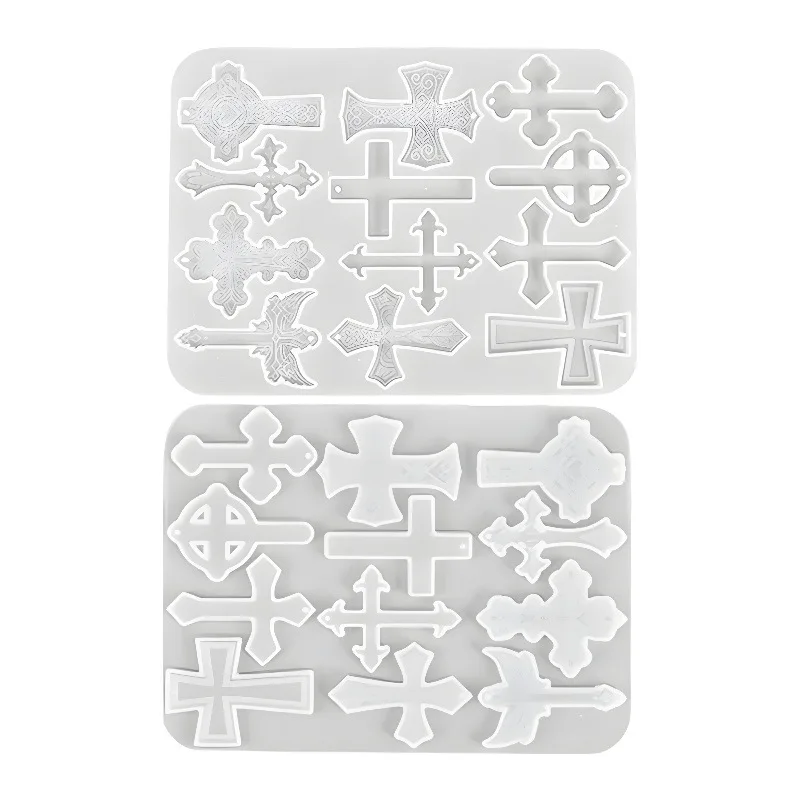 DIY Epoxy Resin Mold Halloween Cross Keychain Silicone Mold Decoration Resin Molds Jewelry Tools Jewerly Accessories