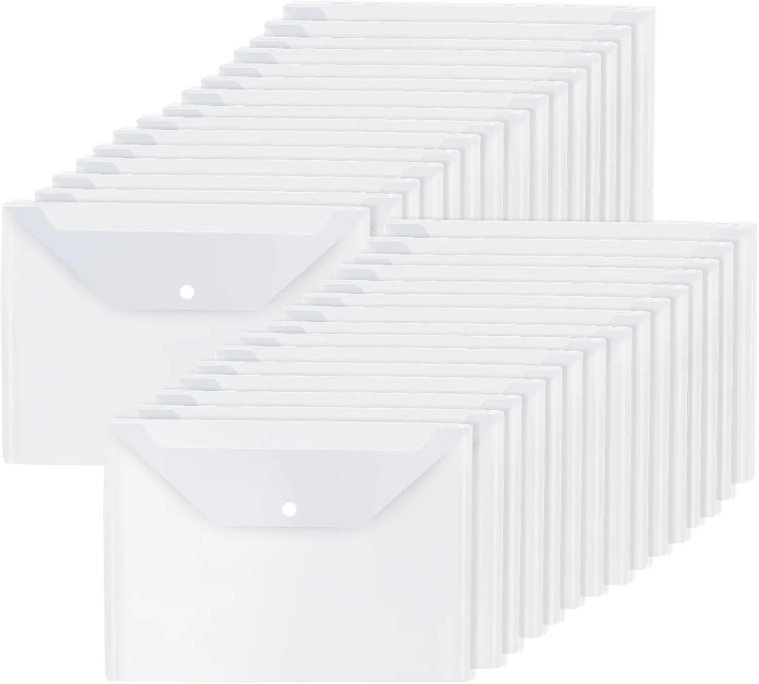 

20 PCS Clear Plastic Envelopes, Poly Envelope with Snap Closure Waterproof File Folder for School Home Office, A4 Size