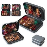 Juego de 65 piezas de cebo artificial para moscas y insectos para trucha al aire libre, lubina, cebo de señuelo y accesorios de cebo de señuelo