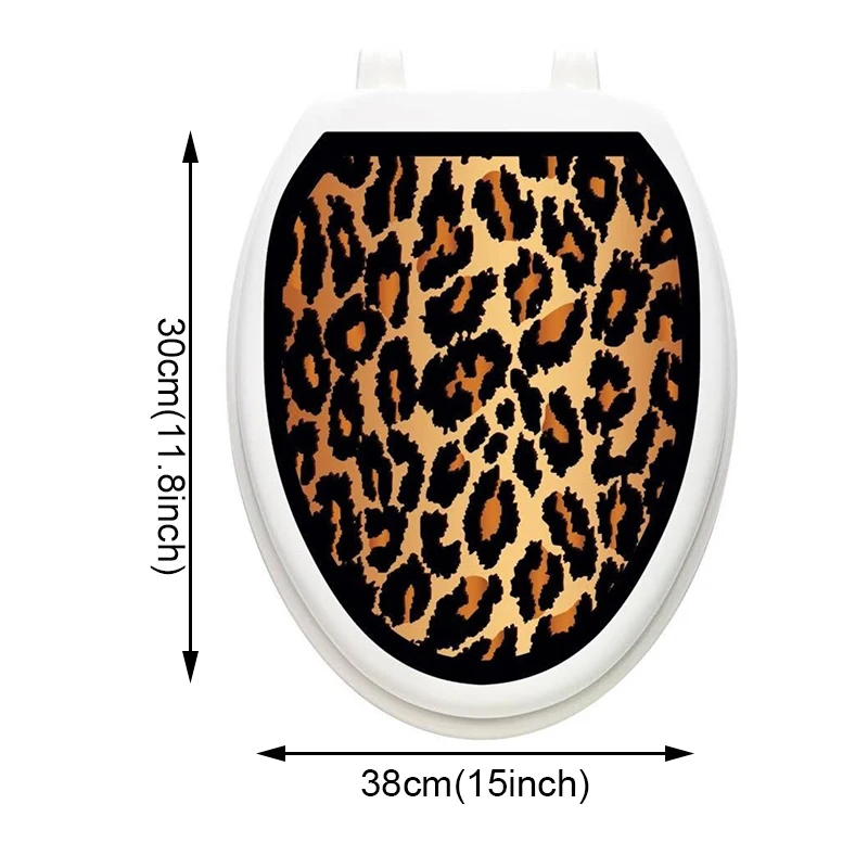 T365# Toilet Tattoo Leopard Brown Sticker Bathroom Toilet Cover Wall Stickers  Wc For Home  Decoration