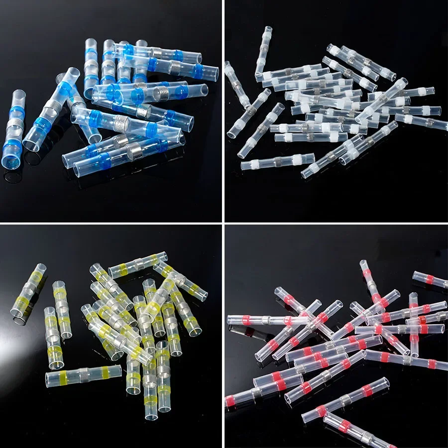 10/20/30/50PCS Solder Seal Wire Connectors, Butt Connectors Heat Shrink Electrical Insulated Marine Waterproof Wire Terminals