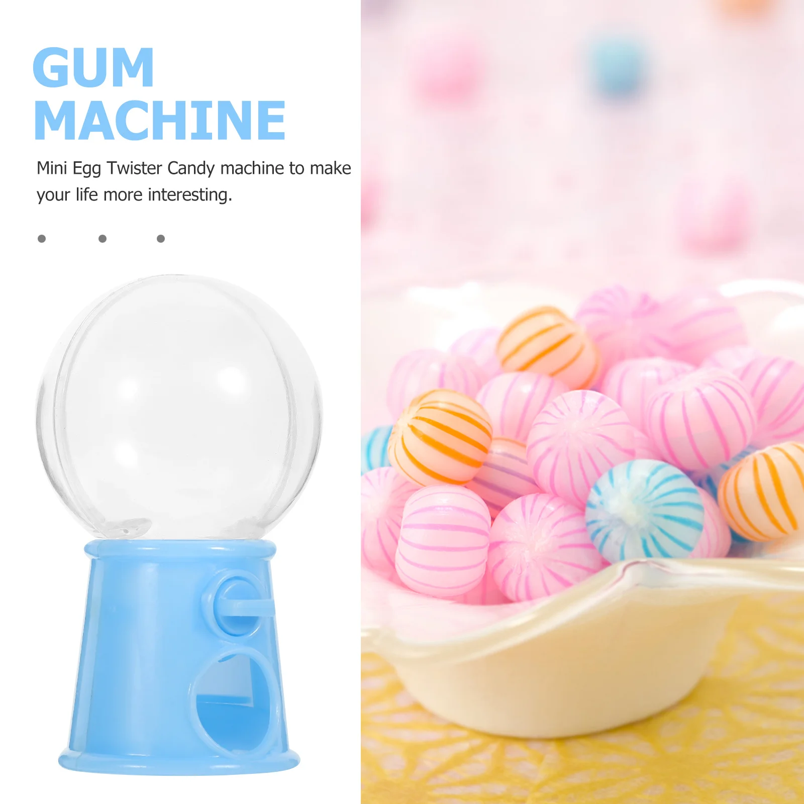 

12Pcs Mini Candy Gumballs Machines Plastic Compact Size Candy Dispenser Hand-on Coordination Gumballs Machine