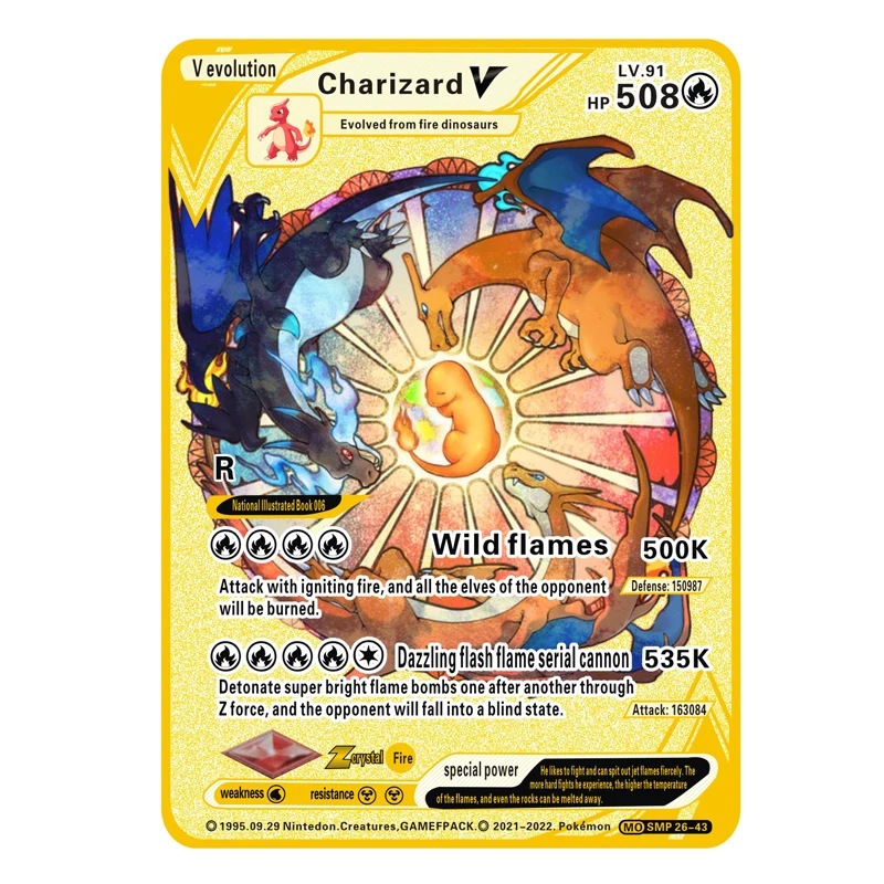 2026 NEUE Pokemon Metallkarte 10000 Punkte Arceus Glurak Superkarte Golden Englisch Mewtu Vmax GX EX Anime Sammelkarte Geschenk