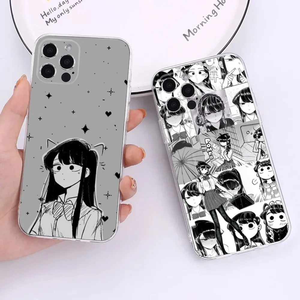 Anime Shouko Komi Phone Case For iPhone 16,15,14,13,12,11 Plus,Pro,Max,XR,XS,X,7,8 Plus,Mini Transparent Silicone Soft