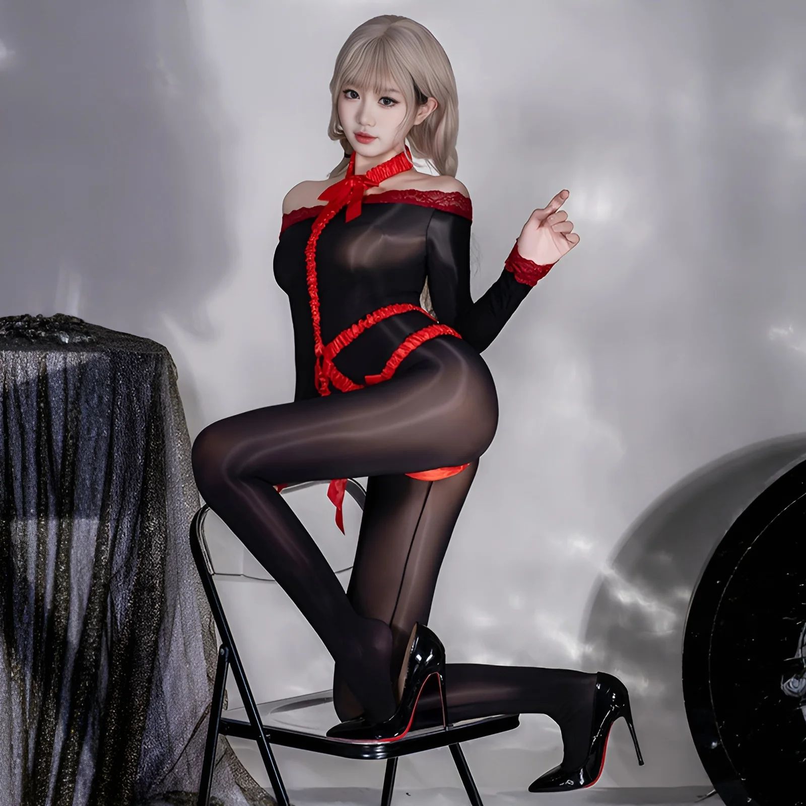 حار مثير النفط لامعة ارتداءها النساء Bdsm بذلة Bodycon يوتار المثيرة دعوى الكبار الإناث عبودية SM الجنس الإباحية دور اللعب زي #4